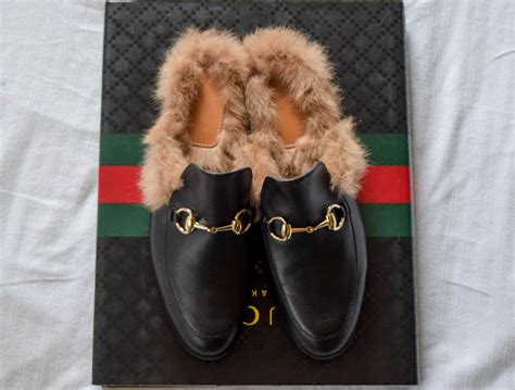 faux gucci fur loafers|Gucci fur loafers plaid.